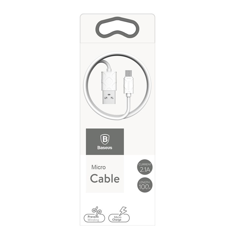 BASEUS Foam Pattern Micro USB Data Sync Charging Cord for Samsung Huawei - White-9