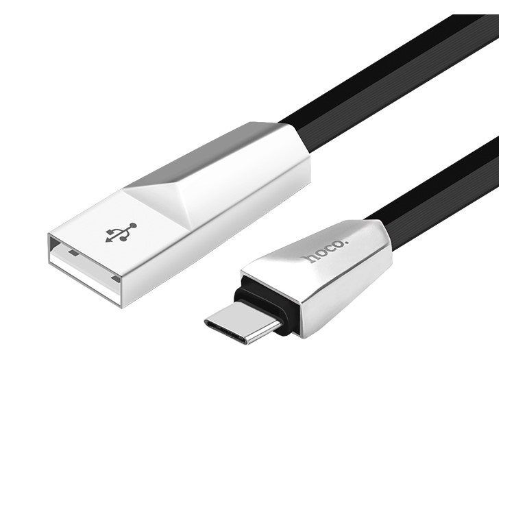 HOCO X4 Rhombic 1.2m USB Type-c Data Sync Charging Cable Zinc Alloy Housing for Samsung Galaxy Note7 - Black-1