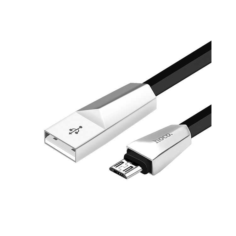 HOCO Zinc Alloy Rhombic Micro USB Charging Data Cable for Samsung Sony - Black-1