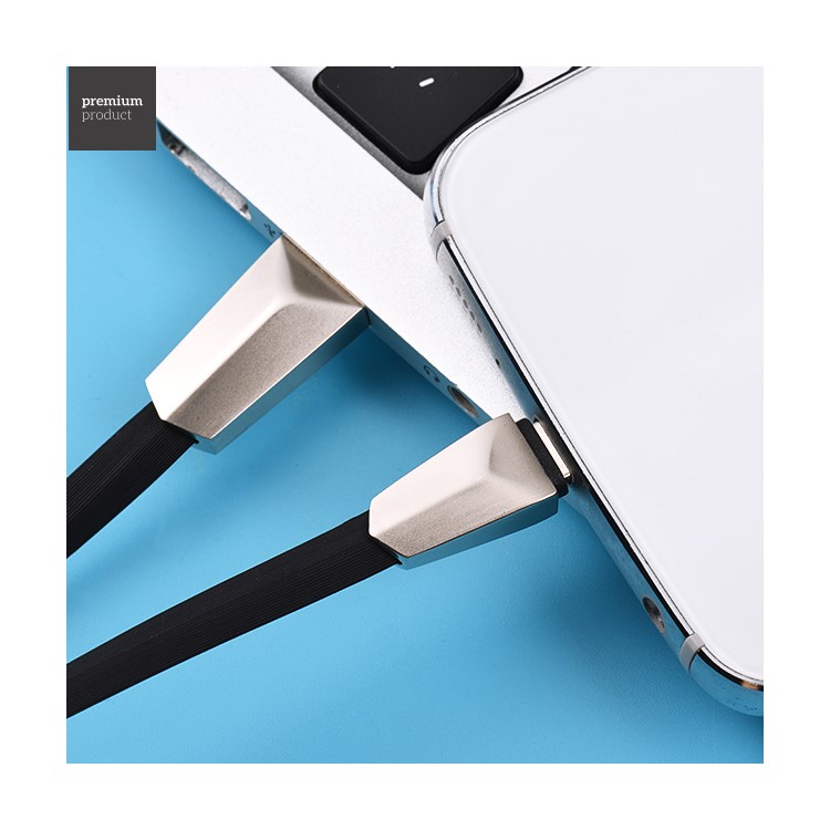 HOCO Zinc Alloy Rhombic Micro USB Charging Data Cable for Samsung Sony - Black-2