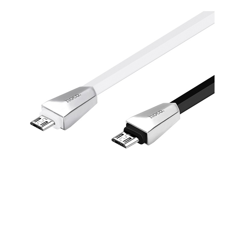 HOCO Zinc Alloy Rhombic Flat Micro USB Charge Sync Cable for Samsung Sony - White-3