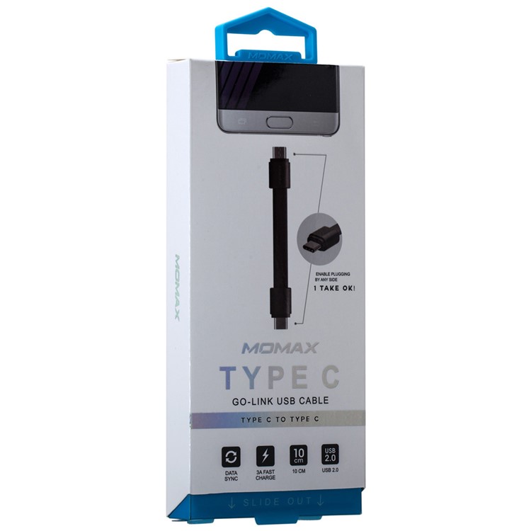 MOMAX Go Link Type-C to Type-C Short Data Cable 10cm - Black-10