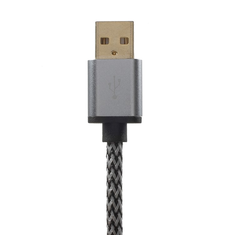 1.5M Woven Pattern Micro USB Charging Data Sync Cable for Samsung HTC Huawei - Grey-2