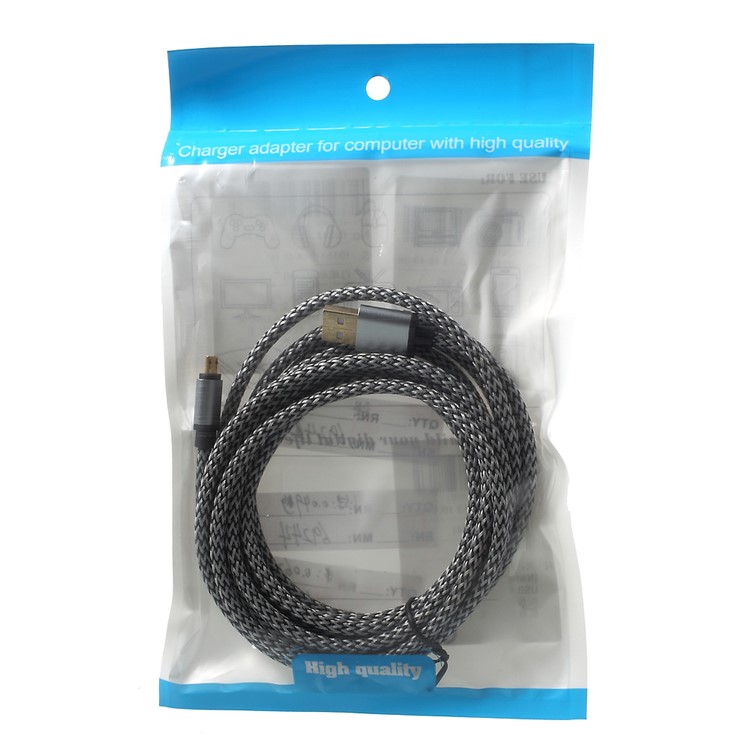 1.5M Woven Pattern Micro USB Charging Data Sync Cable for Samsung HTC Huawei - Grey-6