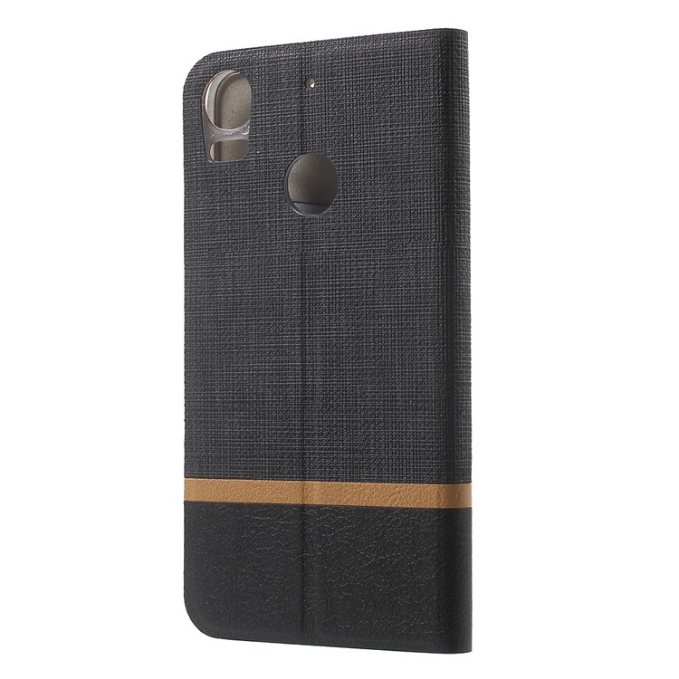 Cross Texture Stand Leather Card Holder Case for HTC Desire 10 Pro - Black-2
