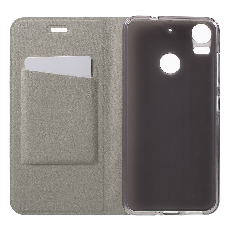Cross Texture Stand Leather Card Holder Case for HTC Desire 10 Pro - Black-4
