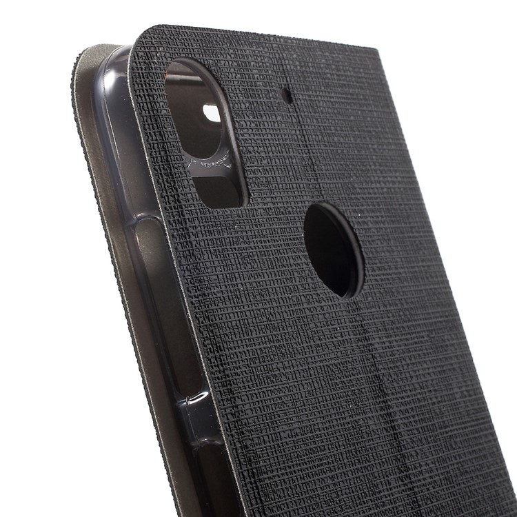 Cross Texture Stand Leather Card Holder Case for HTC Desire 10 Pro - Black-7