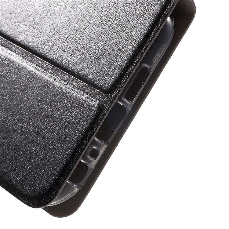 Crazy Horse Card Holder Leather Stand Case for HTC One A9s Built-in Steel Sheet - Black-8