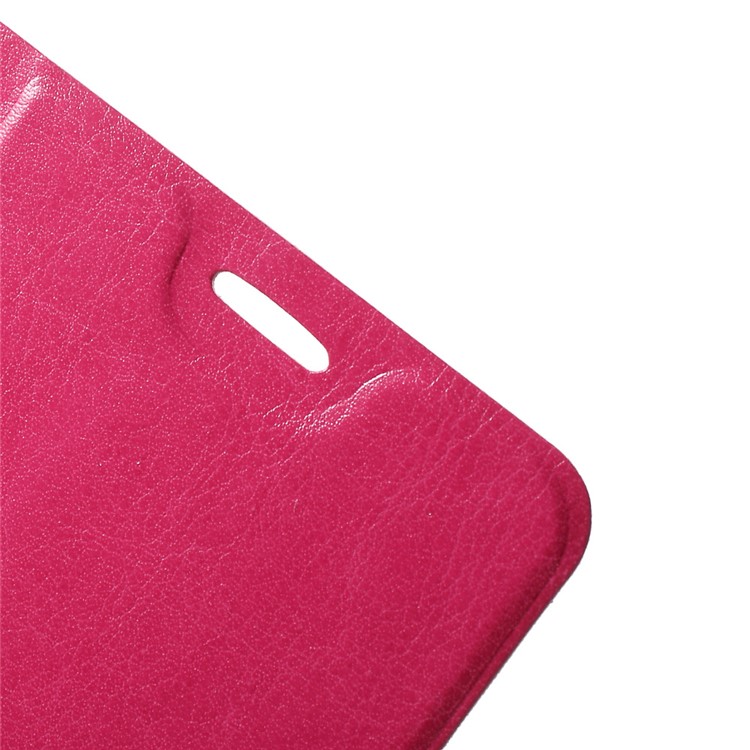 Crazy Horse Card Slot Leather Stand Shell for HTC One A9s Built-in Steel Sheet - Rose-5