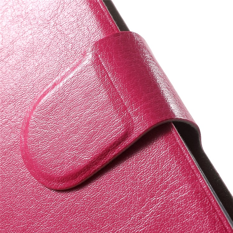 Crazy Horse Card Slot Leather Stand Shell for HTC One A9s Built-in Steel Sheet - Rose-6