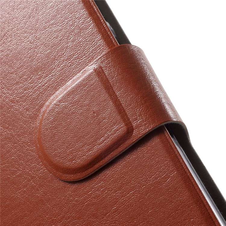 Built-in Steel Sheet Crazy Horse Card Holder Leather Cover for HTC One A9s - Brown-5