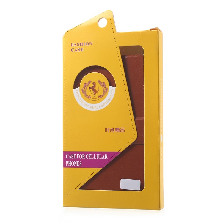 Built-in Steel Sheet Crazy Horse Card Holder Leather Cover for HTC One A9s - Brown-9