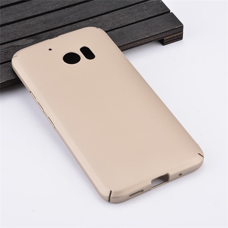 Rubber Coating Wrapped Edges Hard PC Back Shell for HTC 10 / 10 Lifestyle - Gold-1