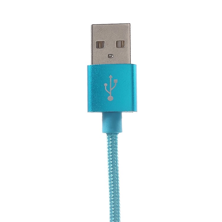 3M 2A Woven Pattern Micro USB Data Sync Charging Cord Cable for Samsung HTC Huawei - Blue-2