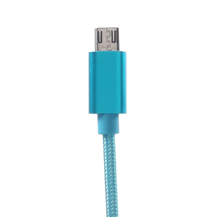 3M 2A Woven Pattern Micro USB Data Sync Charging Cord Cable for Samsung HTC Huawei - Blue-3