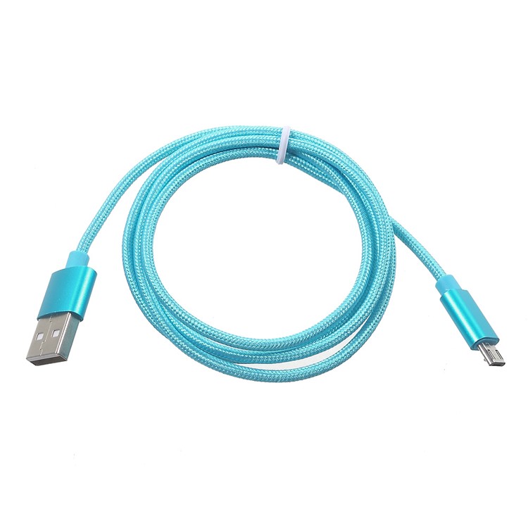 3M 2A Woven Pattern Micro USB Data Sync Charging Cord Cable for Samsung HTC Huawei - Blue-5