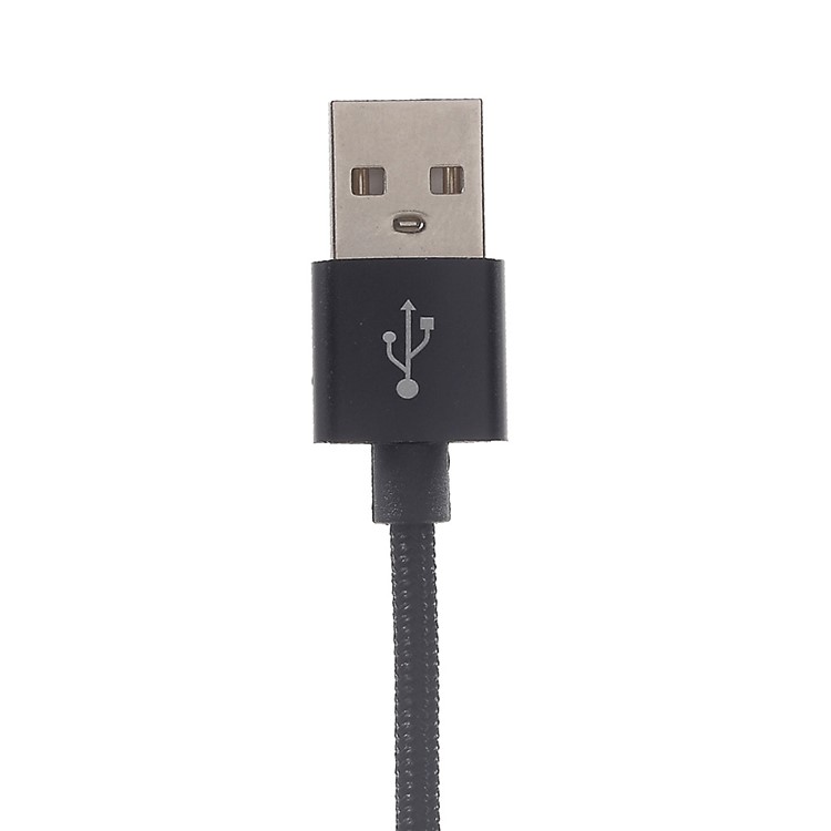 1M 2A Woven Pattern Micro USB Data Sync Charging Cable for Samsung HTC Huawei - Black-2