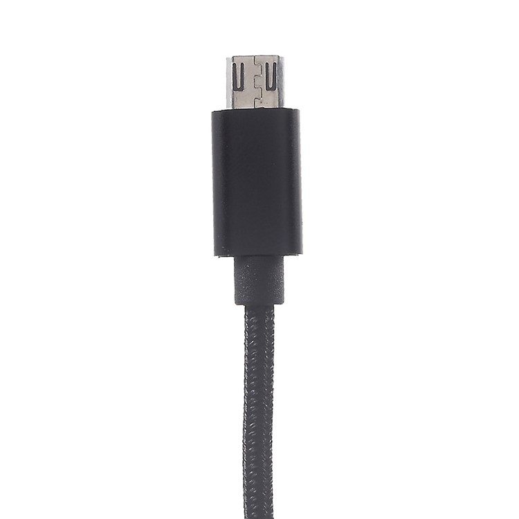 1M 2A Woven Pattern Micro USB Data Sync Charging Cable for Samsung HTC Huawei - Black-3