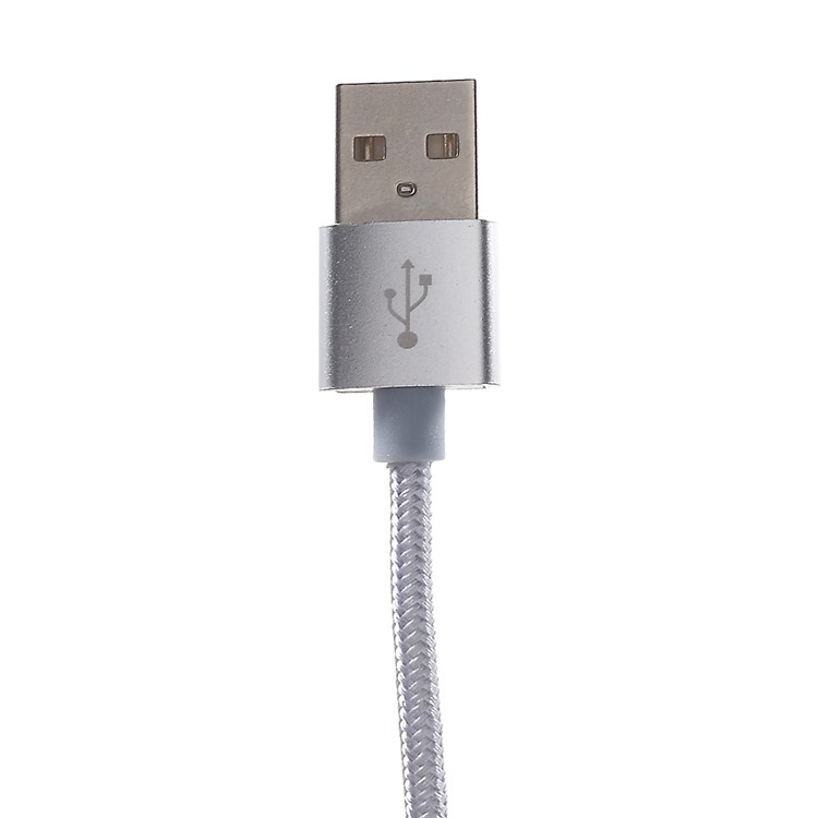 1M 2A Woven Pattern Micro USB Data Sync Charger Cable for Samsung HTC Huawei - White-2