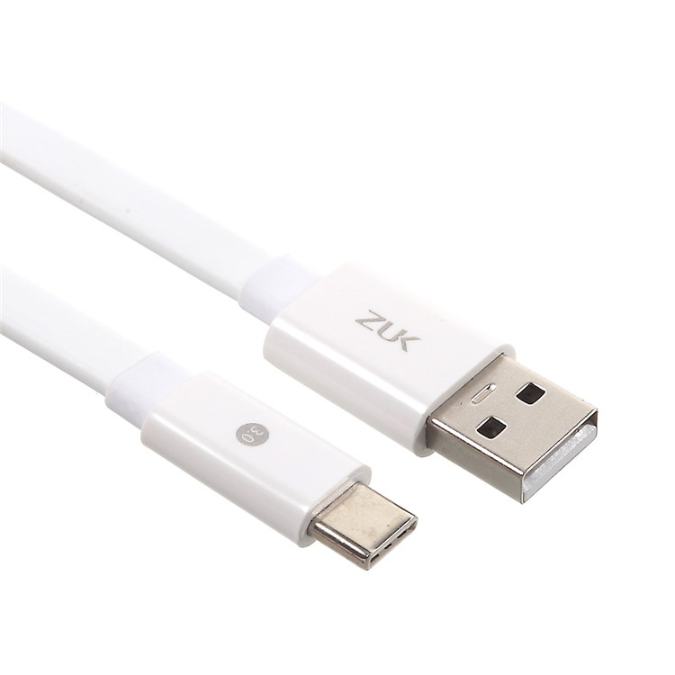 

OEM ZUK 1m USB 3.0 to Type-C Charge Sync Flat Cable for Lenovo ZUK Z1 / ZUK Z2 etc - White