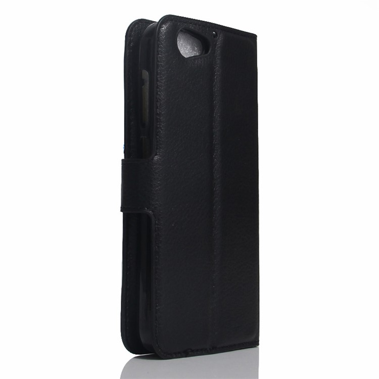 Litchi Skin Leather Wallet Case for HTC One A9s - Black-3