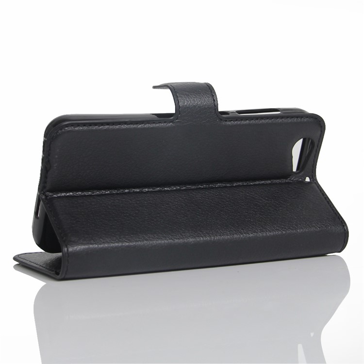 Litchi Skin Leather Wallet Case for HTC One A9s - Black-4