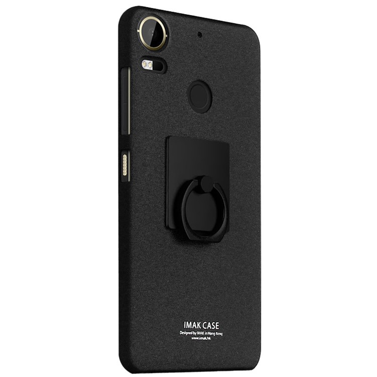 IMAK Matte Hard Plastic Case with Ring Kickstand for HTC Desire 10 Pro - Black-2