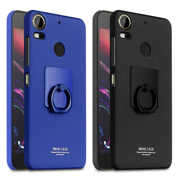 IMAK Matte Hard Plastic Case with Ring Kickstand for HTC Desire 10 Pro - Black-8