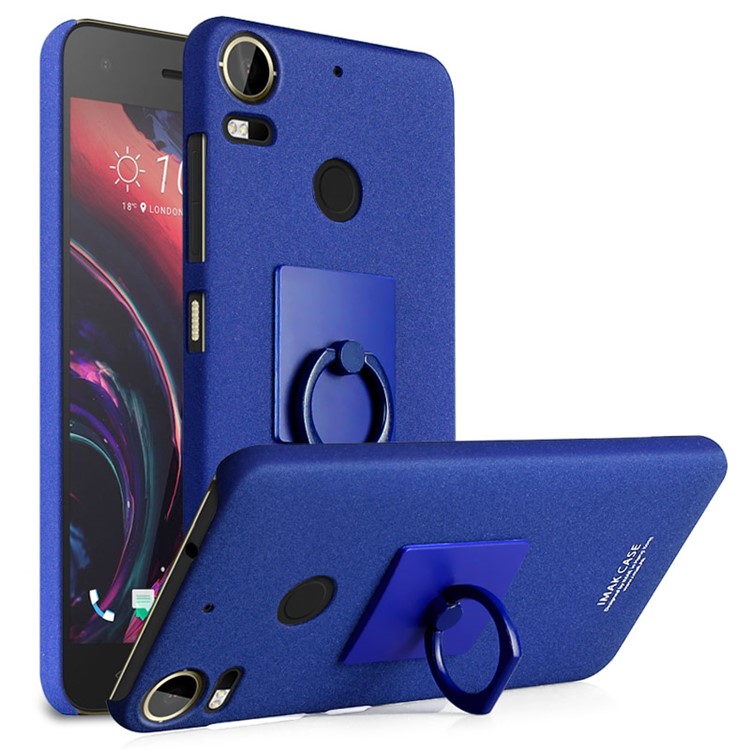IMAK Matte Hard PC Case with Ring Kickstand for HTC Desire 10 Pro - Blue-1