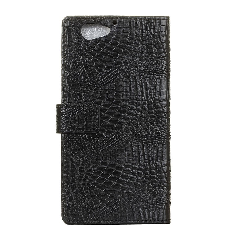 Crocodile Flip Stand Leather Wallet Phone Case for HTC One A9s - Black-2