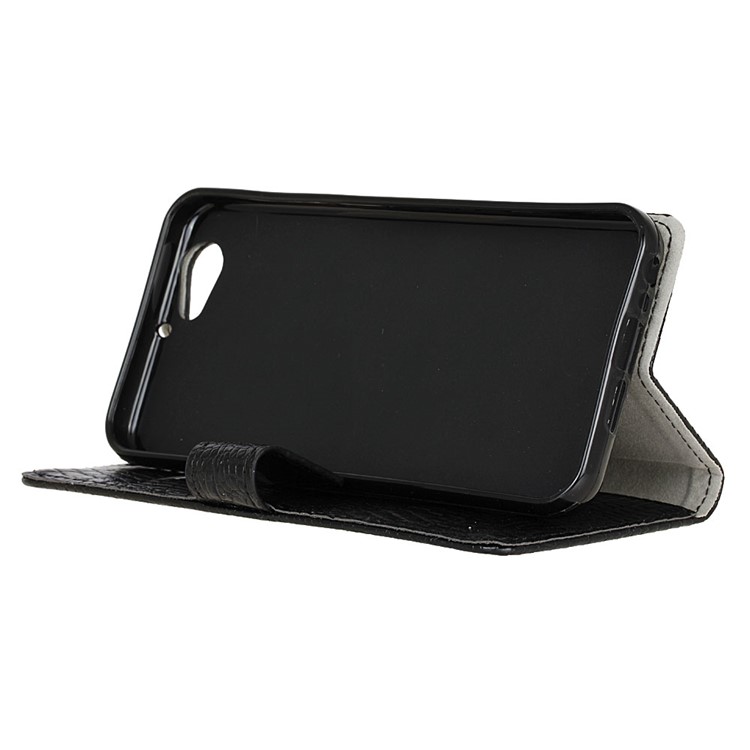 Crocodile Flip Stand Leather Wallet Phone Case for HTC One A9s - Black-5