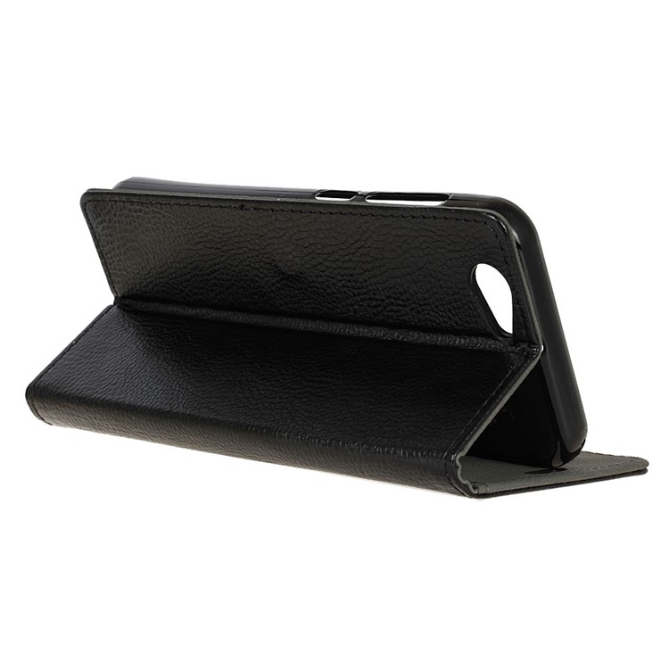 Litchi Stand Wallet PU Leather Phone Cover Case for HTC One A9s - Black-5