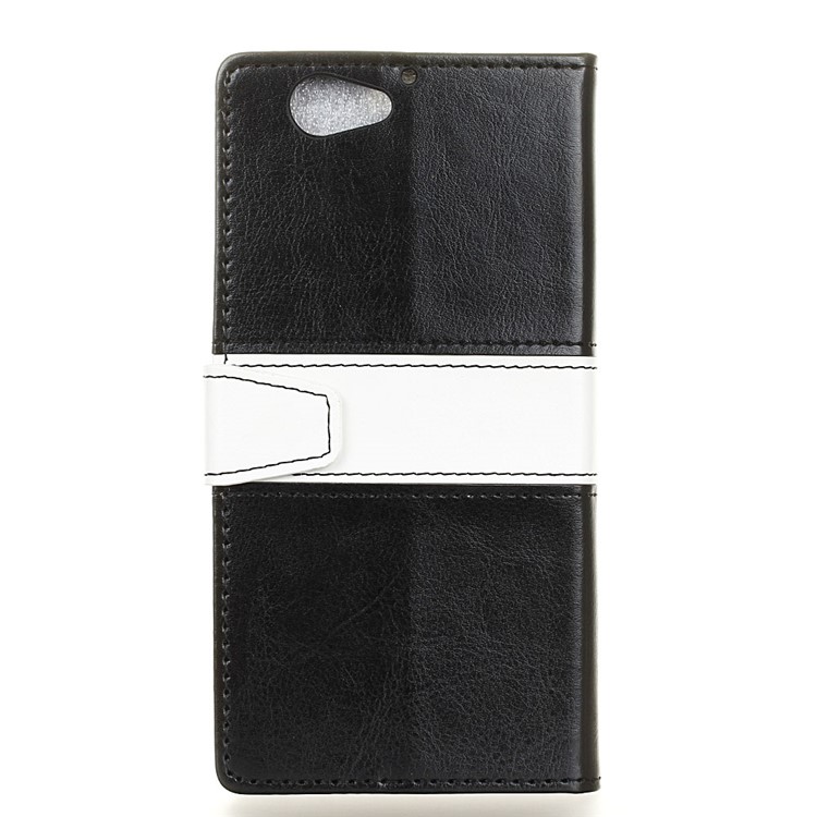 Contrast Color Wallet Leather Stand Case Accessory for HTC One A9s - Black-2