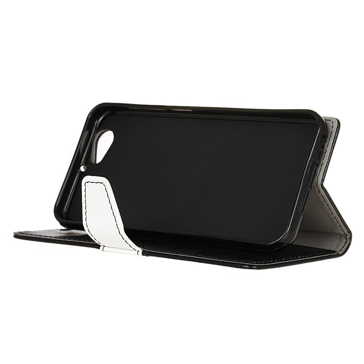 Contrast Color Wallet Leather Stand Case Accessory for HTC One A9s - Black-4