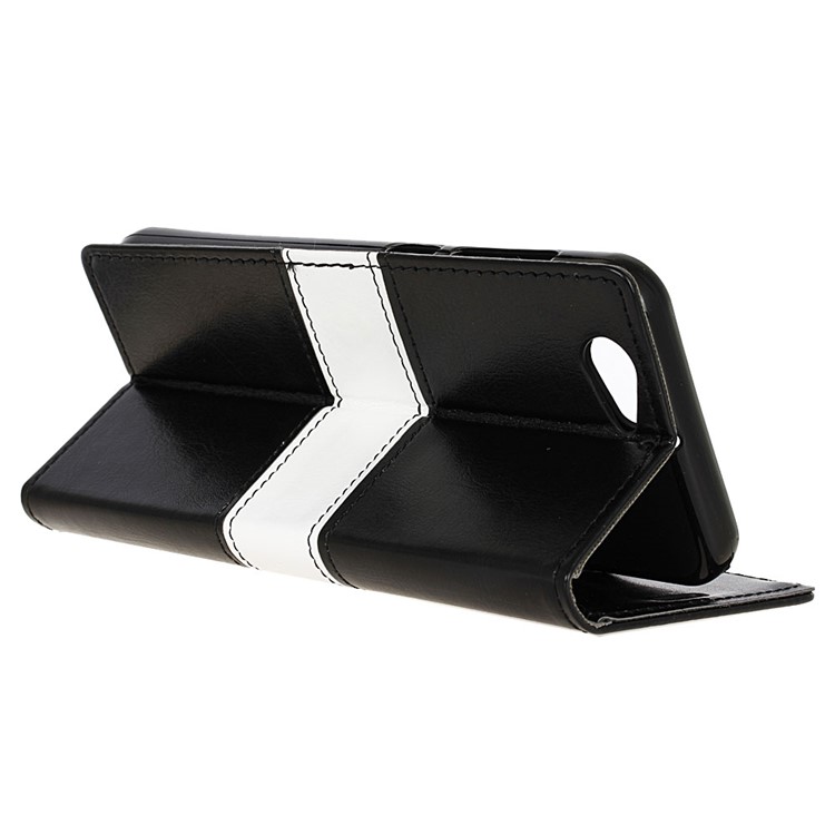 Contrast Color Wallet Leather Stand Case Accessory for HTC One A9s - Black-5