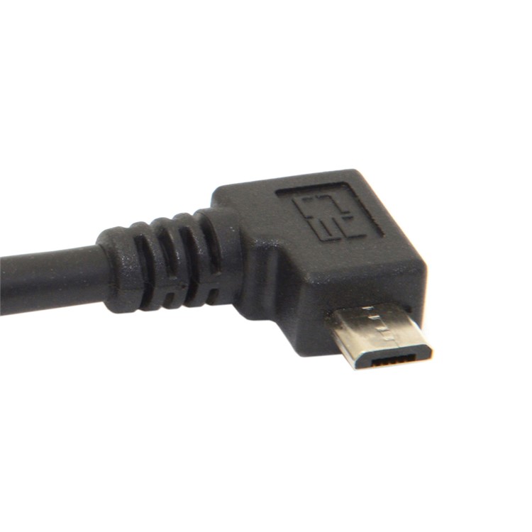5m 90-degree Left Angle Micro USB Male to USB 2.0 Data Charge Cable - Black-10