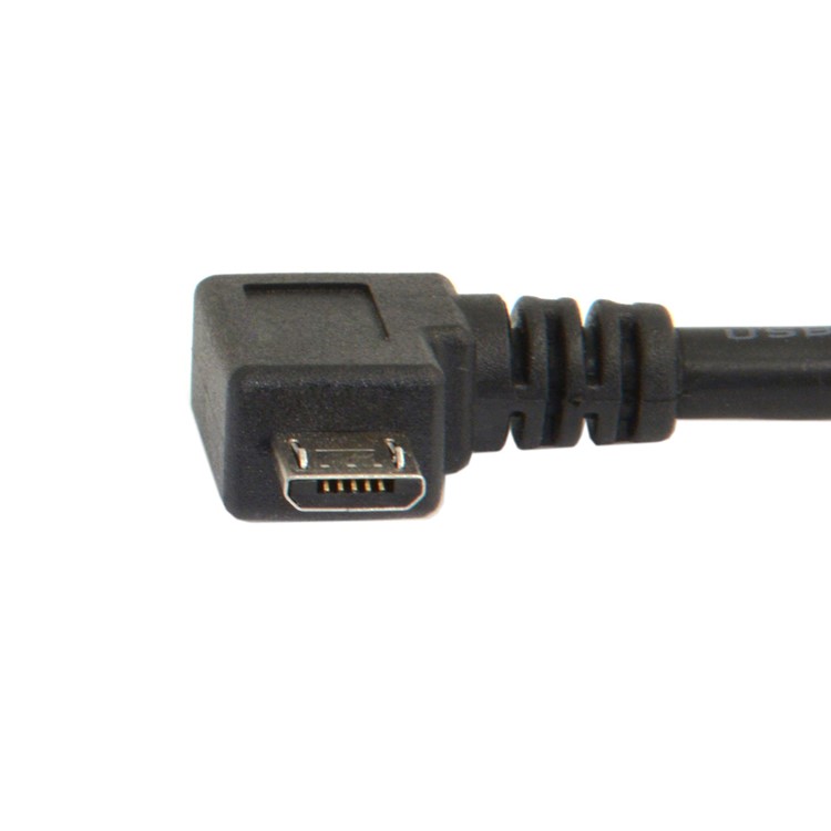 5m 90-degree Left Angle Micro USB Male to USB 2.0 Data Charge Cable - Black-9