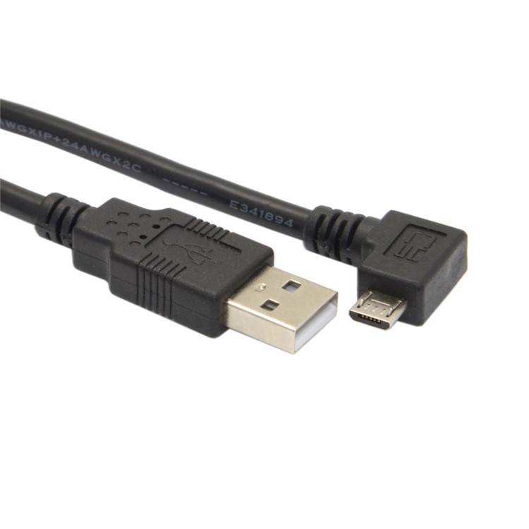 5m 90-degree Right Angle Micro USB Male to USB 2.0 Charge Sync Cable - Black-4