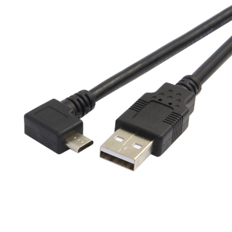 5m 90-degree Right Angle Micro USB Male to USB 2.0 Charge Sync Cable - Black-6