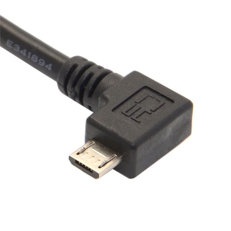 5m 90-degree Right Angle Micro USB Male to USB 2.0 Charge Sync Cable - Black-8