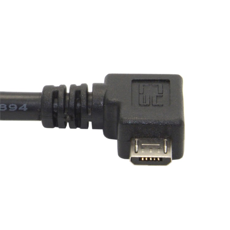 5m 90-degree Right Angle Micro USB Male to USB 2.0 Charge Sync Cable - Black-9