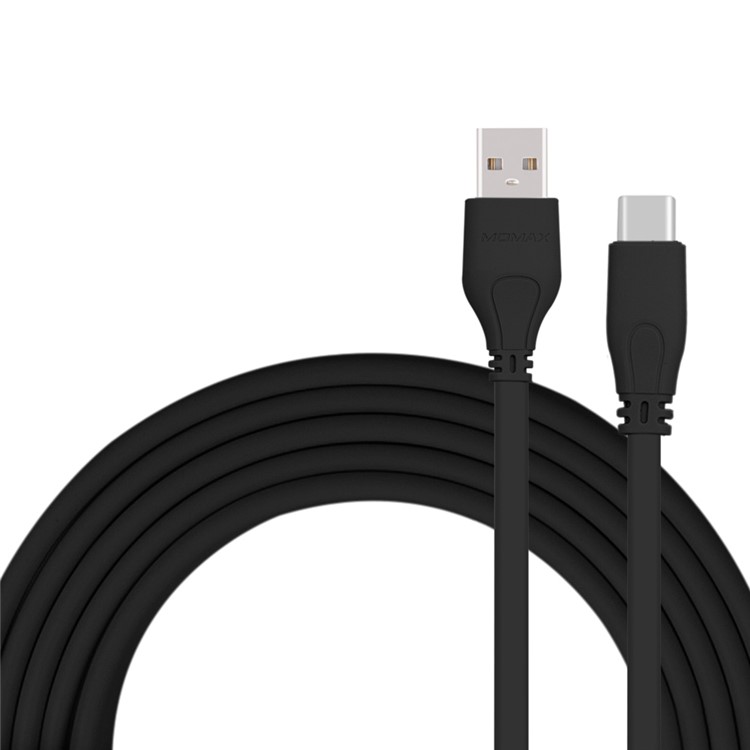 MOMAX 1M 3.0A Noodle Shape Type-C Data Sync Charging Cable for Samsung HTC LG - Black-1