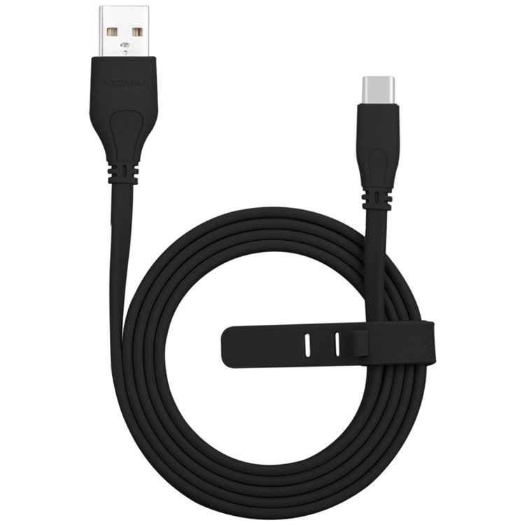 MOMAX 1M 3.0A Noodle Shape Type-C Data Sync Charging Cable for Samsung HTC LG - Black-3