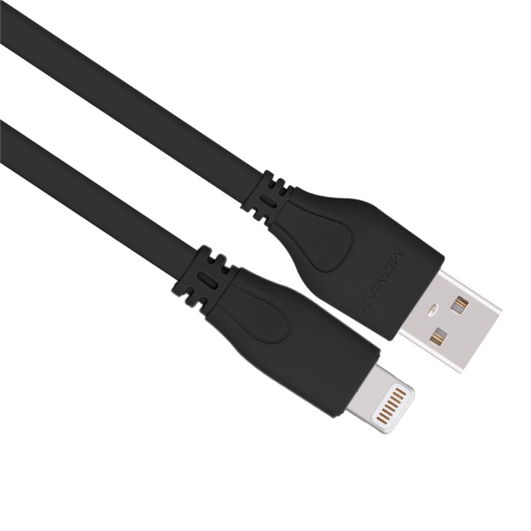 MOMAX 1m MFI Certified 2.4A Lightning 8-pin Data Sync Cord Fast Charging Cable for iPhone/iPad/iPod - Black