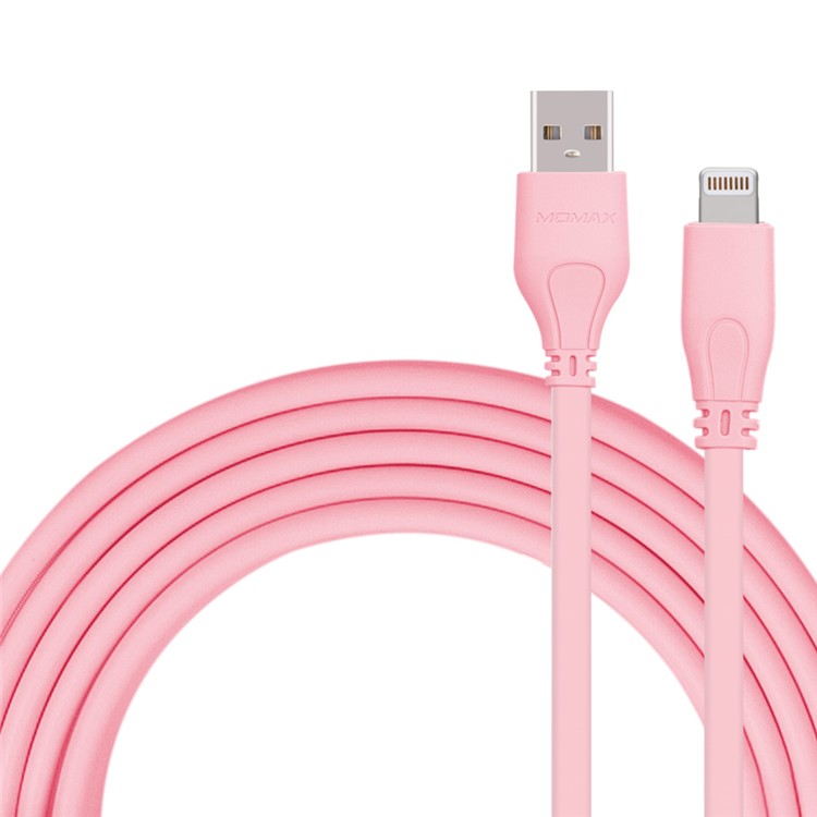 MOMAX 1M MFI Certified 2.4A Lightning 8-pin Data Sync Charging Cable for iPhone/iPad/iPod - Pink-1