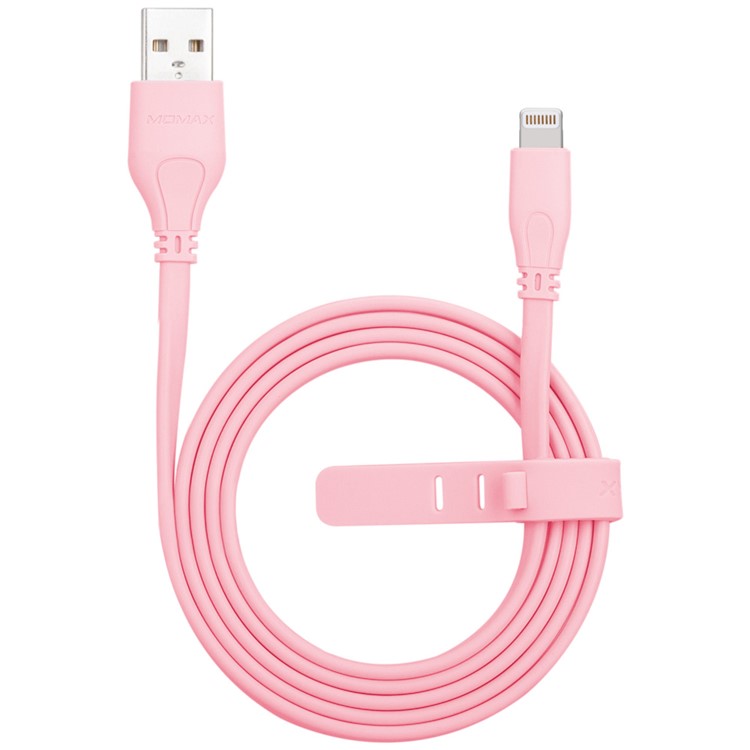 MOMAX 1M MFI Certified 2.4A Lightning 8-pin Data Sync Charging Cable for iPhone/iPad/iPod - Pink-3