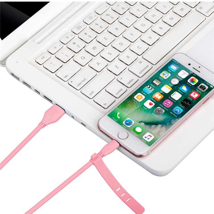 MOMAX 1M MFI Certified 2.4A Lightning 8-pin Data Sync Charging Cable for iPhone/iPad/iPod - Pink-5