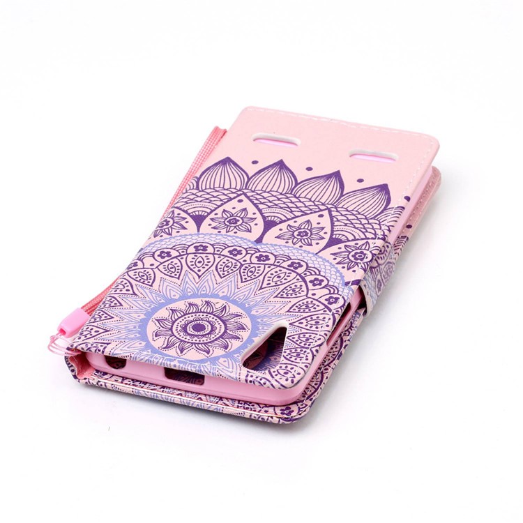 Patterned Leather Wallet Cover with Strap for Lenovo A6000 - Mandala Flowers-6