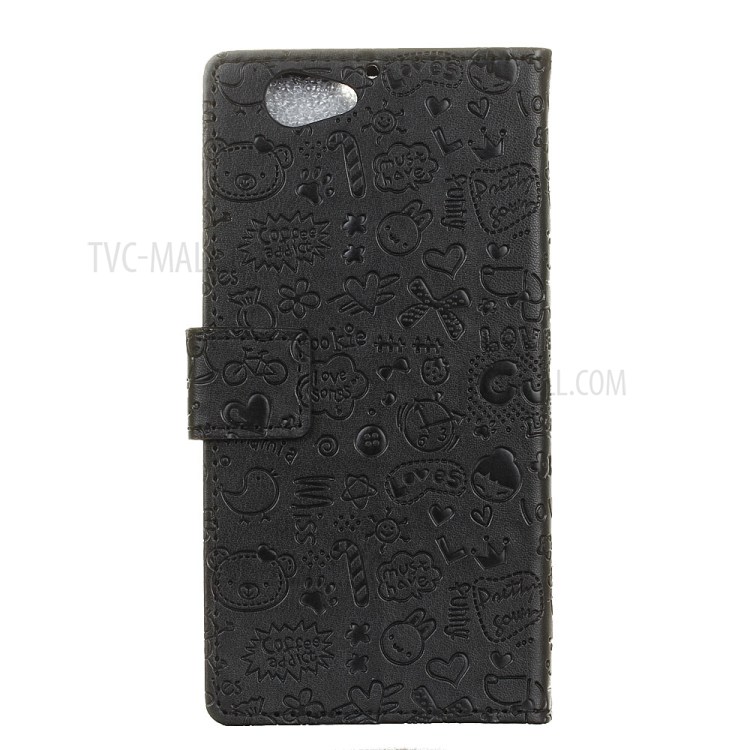 Cartoon Graffiti Leather Wallet Case for HTC One A9s - Black-2