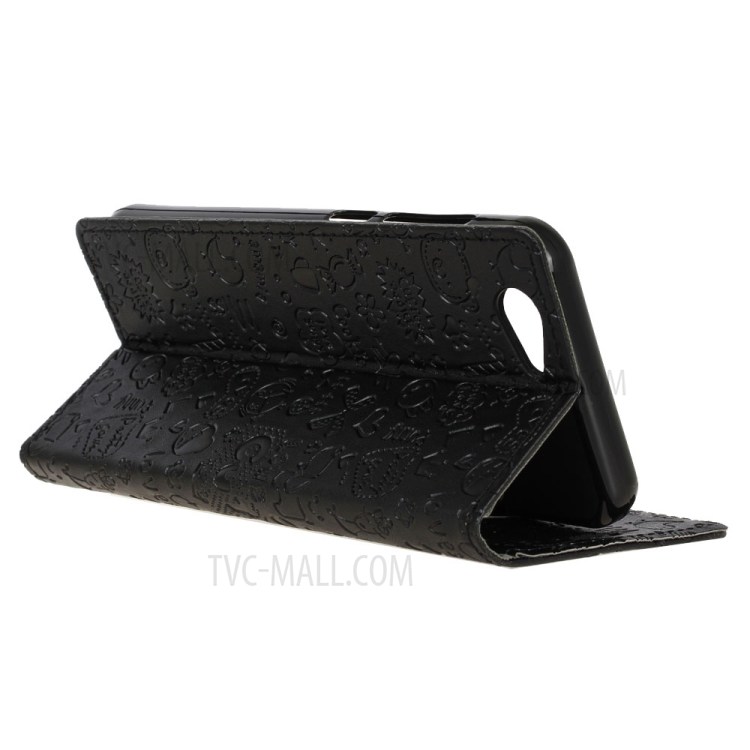 Cartoon Graffiti Leather Wallet Case for HTC One A9s - Black-5